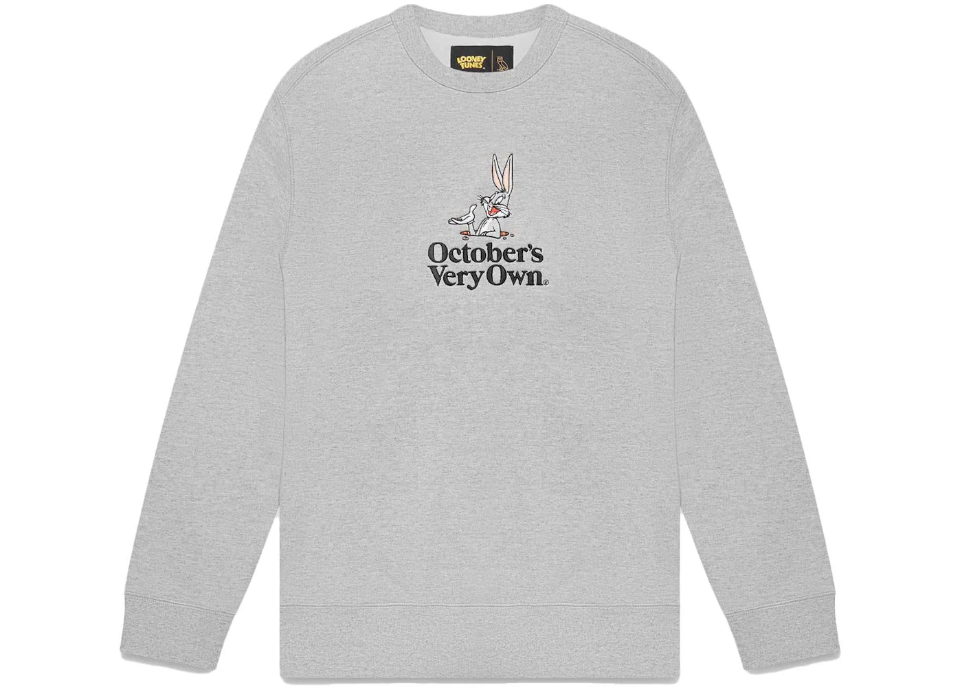 OVO x Looney Tunes Bugs Bunny Crewneck Heather Grey