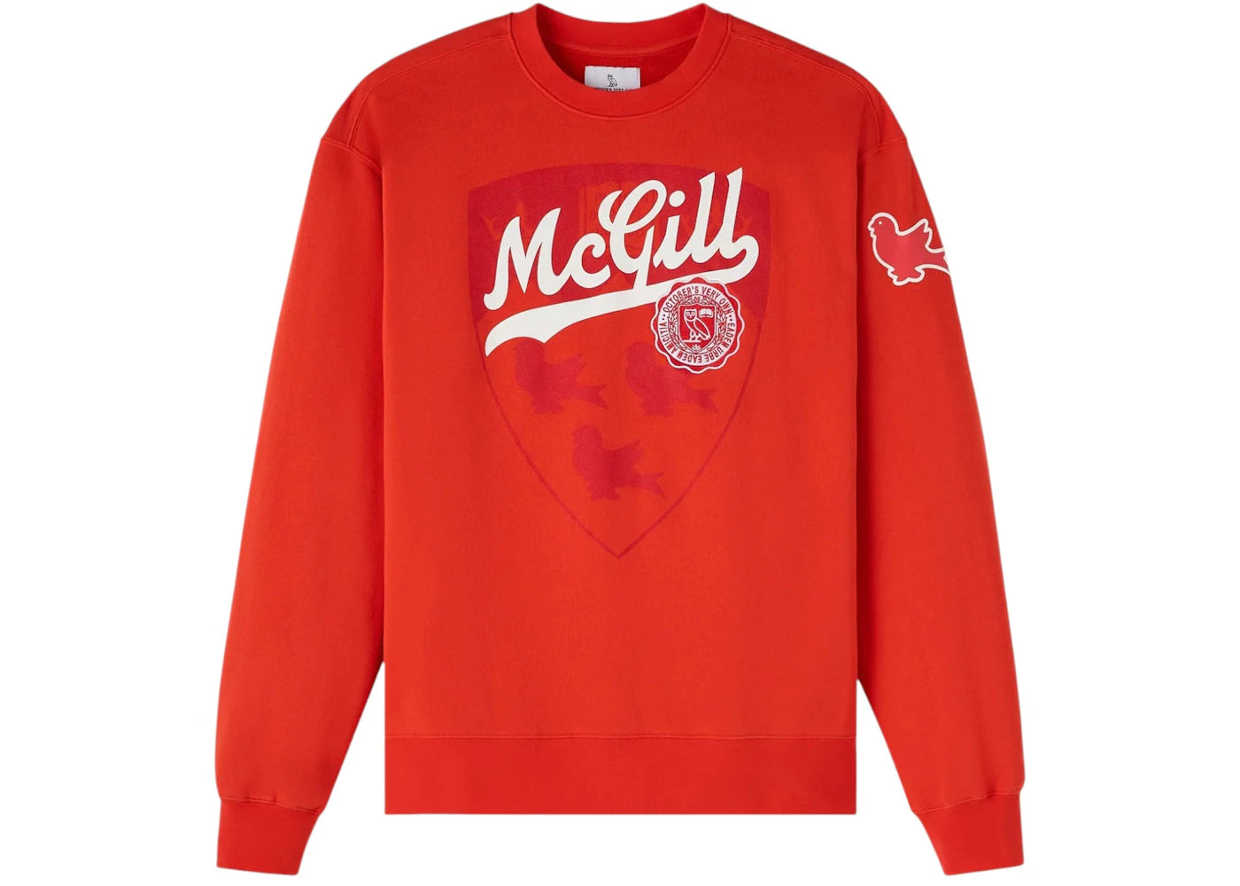 OVO x McGill University Crewneck Red