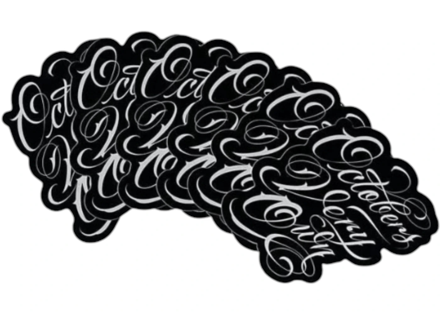 OVO x Mister Cartoon Script Sticker Lot LA Exclusive Pack of 6 Sticker Black
