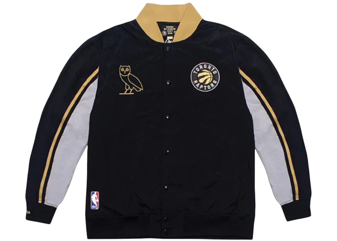 OVO x Mitchell & Ness Raptors Warm Up Woven Jacket Black