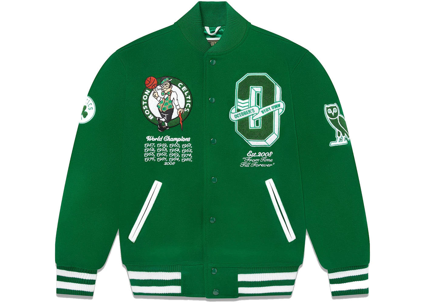 OVO x NBA Celtics Varsity Jacket Green