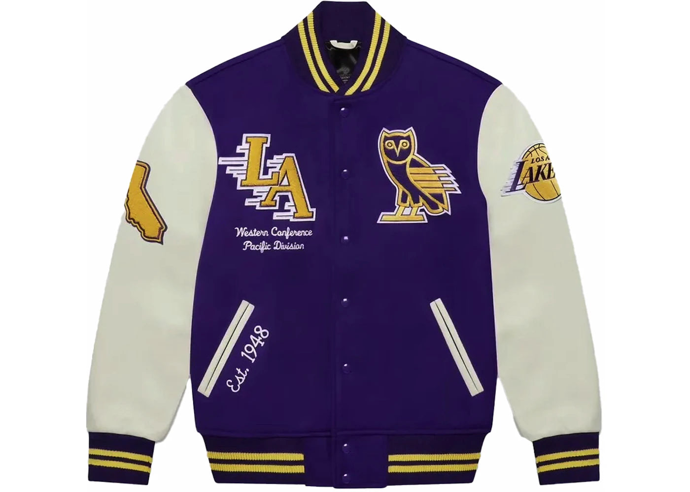 OVO x NBA Lakers Varsity Jacket (FW23) Purple