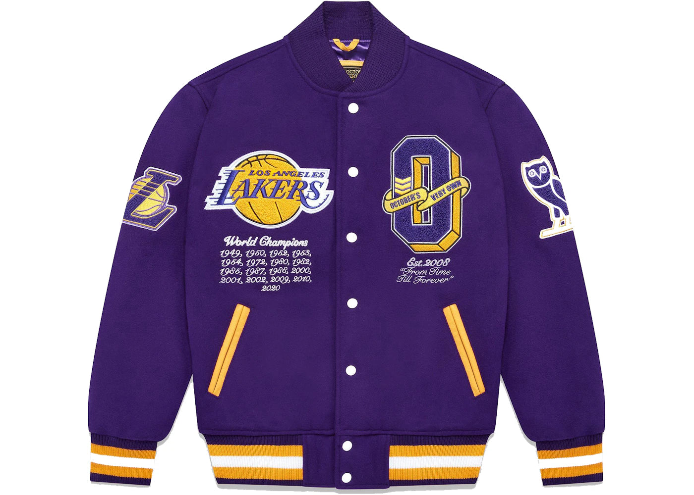 OVO x NBA Lakers Varsity Jacket Purple