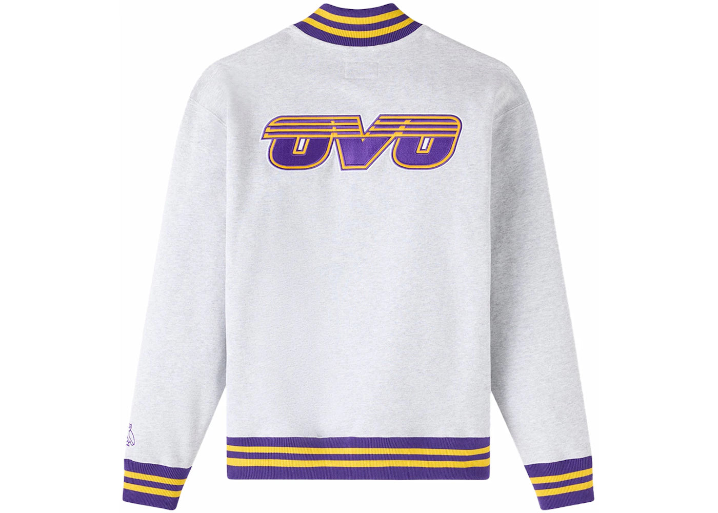 OVO x NBA Los Angeles Lakers Quarter Zip Mock Neck Sweatshirt Ash Heather Grey