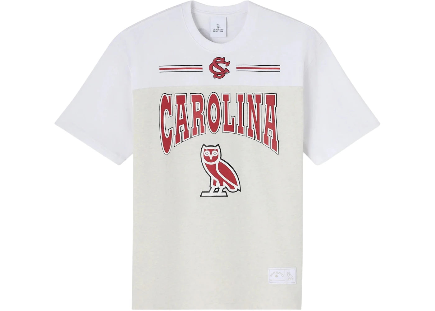 OVO x NCAA South Carolina Gamecocks Paneled T-shirt Ash Heather Grey