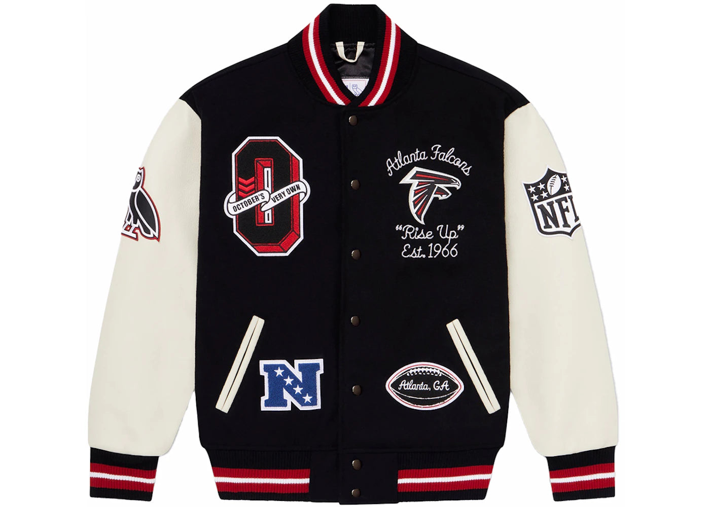 OVO x NFL Atlanta Falcons Varsity Jacket Black