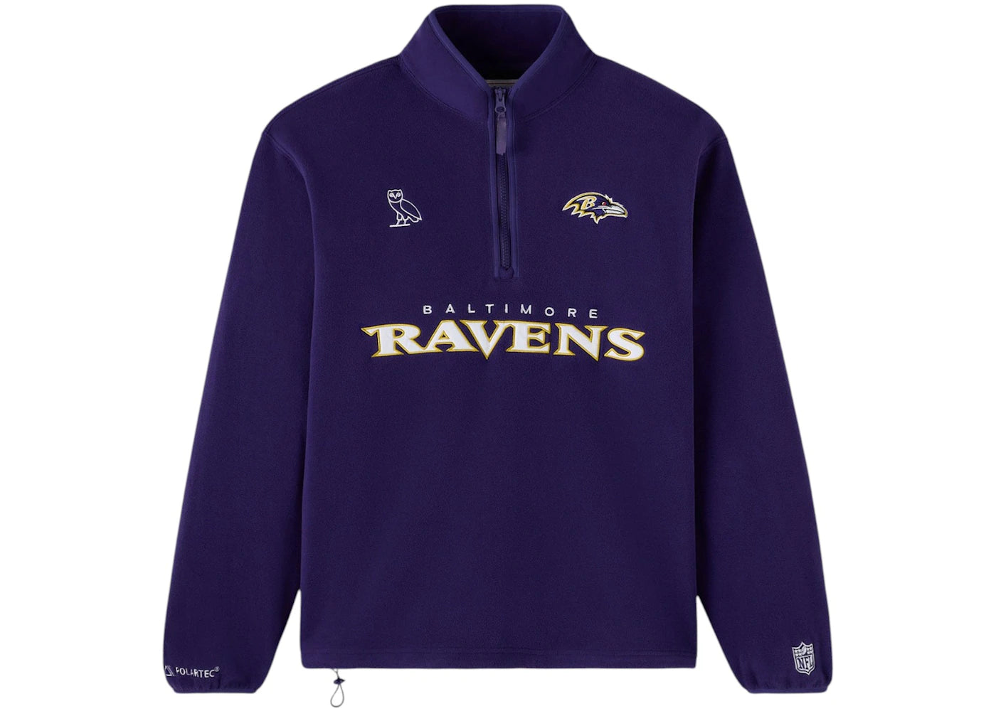 OVO x NFL Baltimore Ravens Polartec Mock Neck Quarter-Zip Fleece Purple