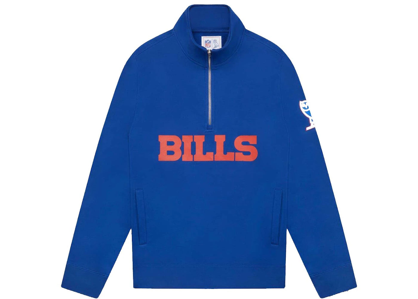 OVO x NFL Buffalo Bills 1/4 Zip Mock Neck Blue