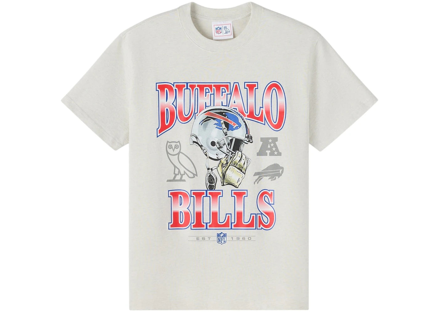 OVO x NFL Buffalo Bills Graphic Team T-Shirt Ash Heather Grey