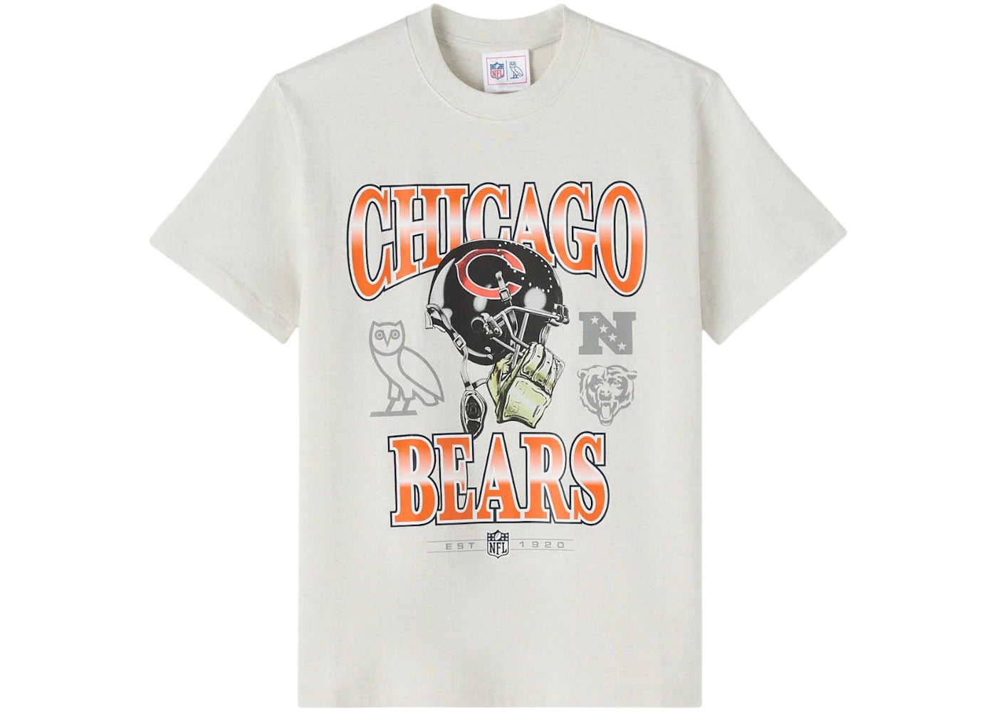 OVO x NFL Chicago Bears Graphic Team T-Shirt Ash Heather Grey