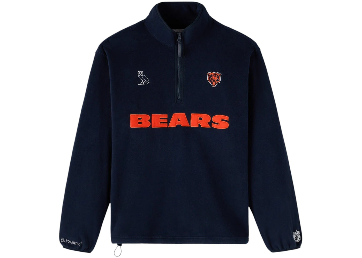 OVO x NFL Chicago Bears Polartec Mock Neck Quarter-Zip Fleece Black