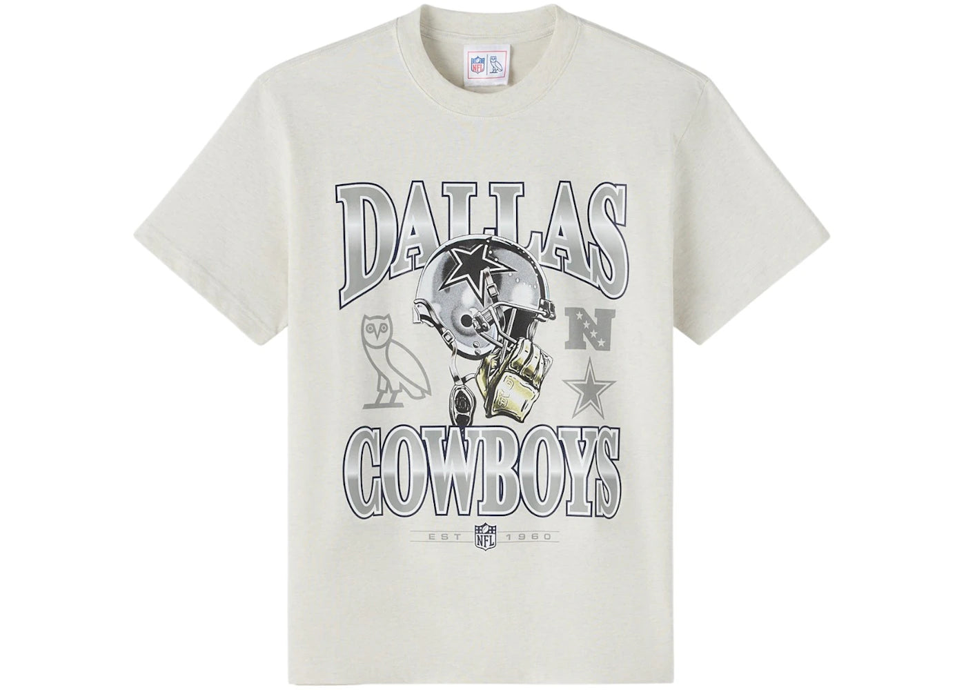 OVO x NFL Dallas Cowboys Graphic Team T-Shirt Ash Heather Grey