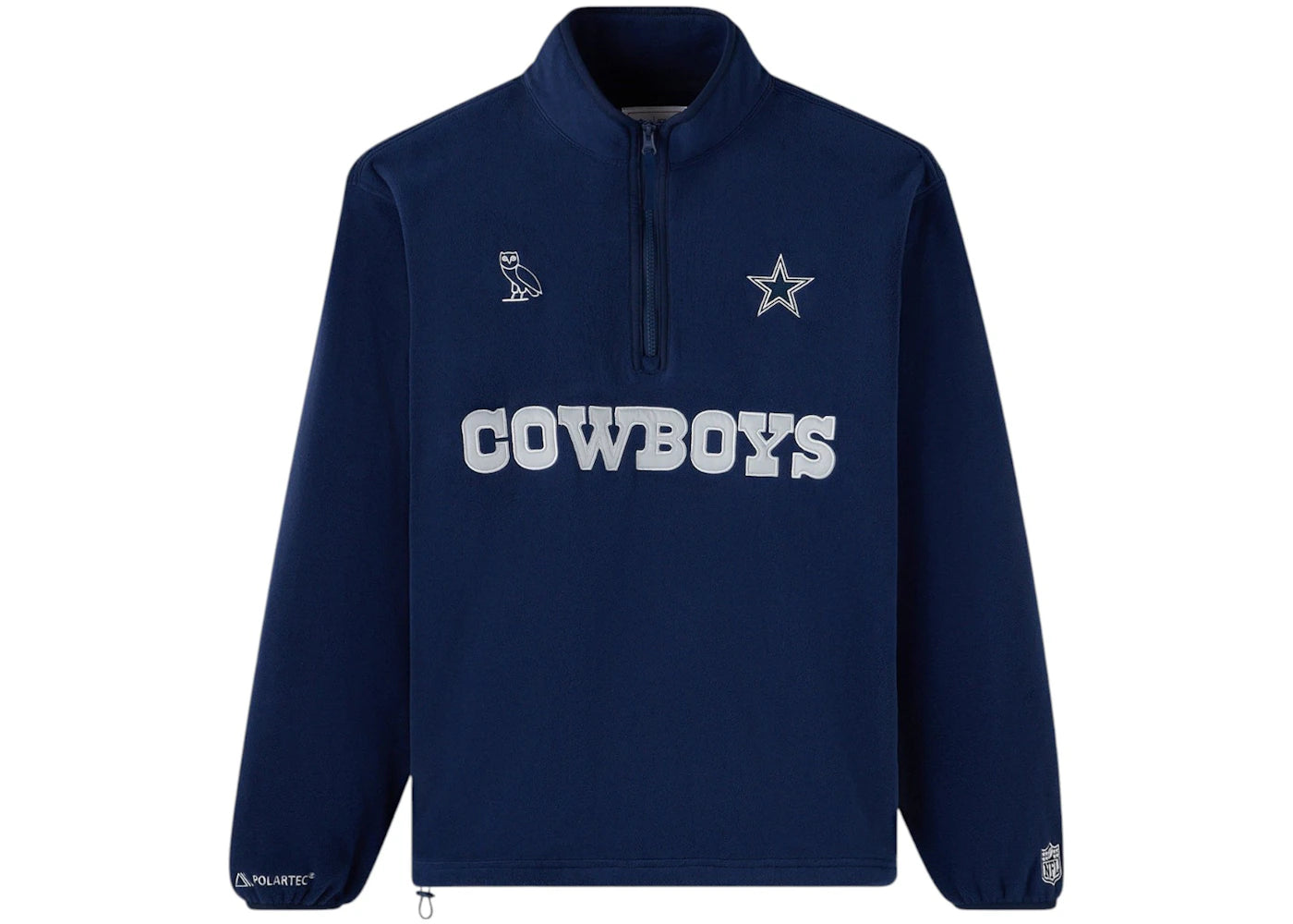 OVO x NFL Dallas Cowboys Polartec Mock Neck Quarter-Zip Fleece Navy
