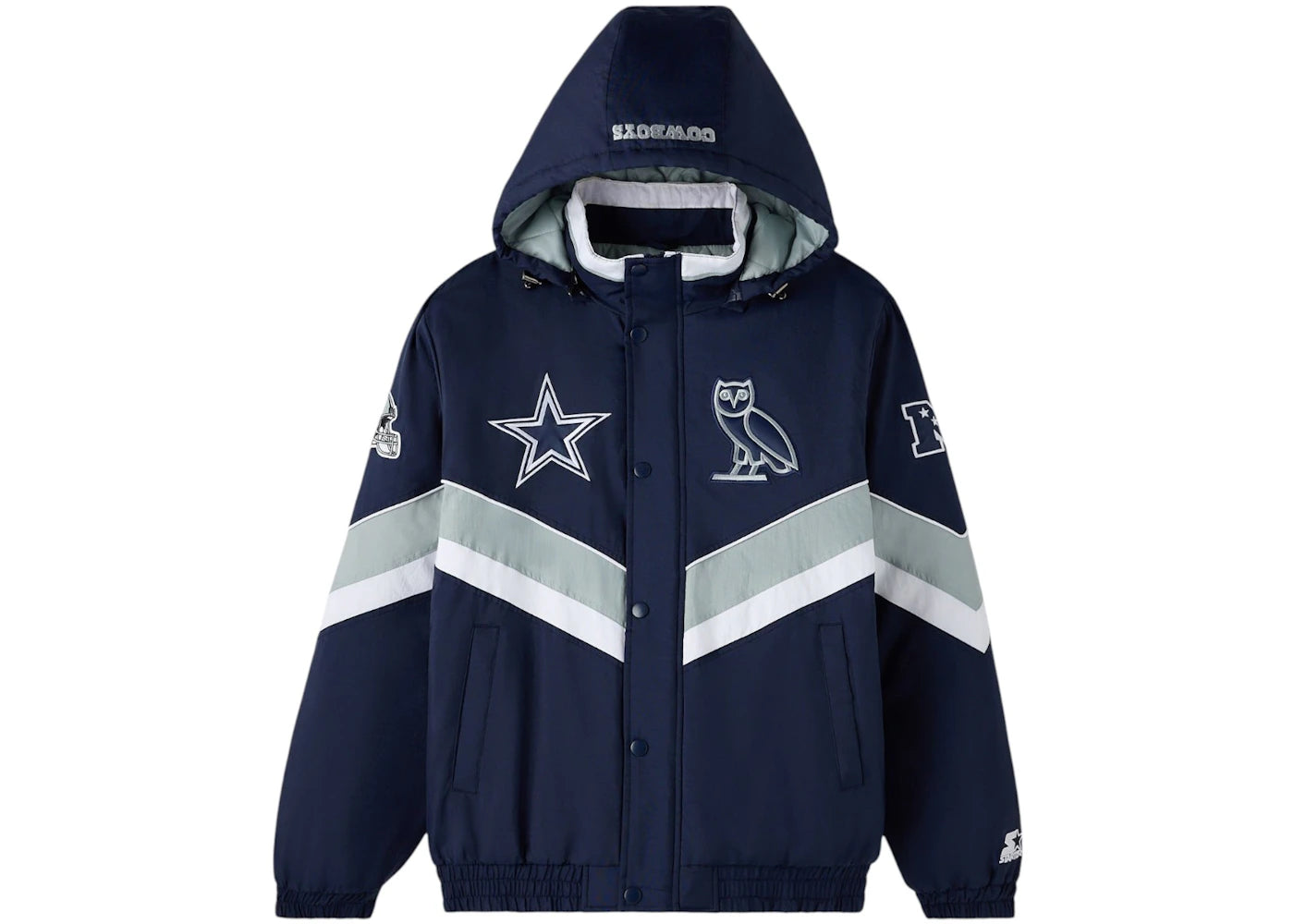 OVO x NFL Dallas Cowboys Starter Sideline Puffer Jacket Navy