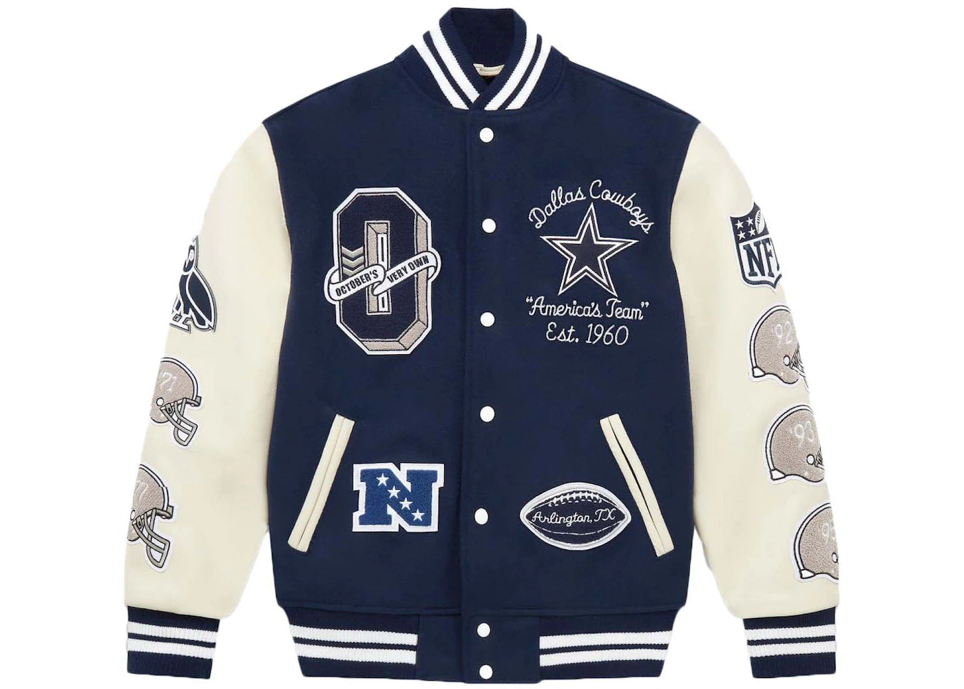 OVO x NFL Dallas Cowboys Varsity Jacket Navy