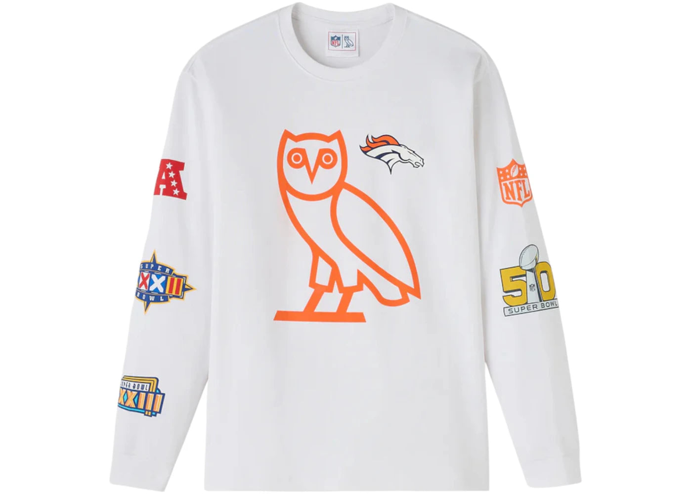 OVO x NFL Denver Broncos L/S T-shirt White