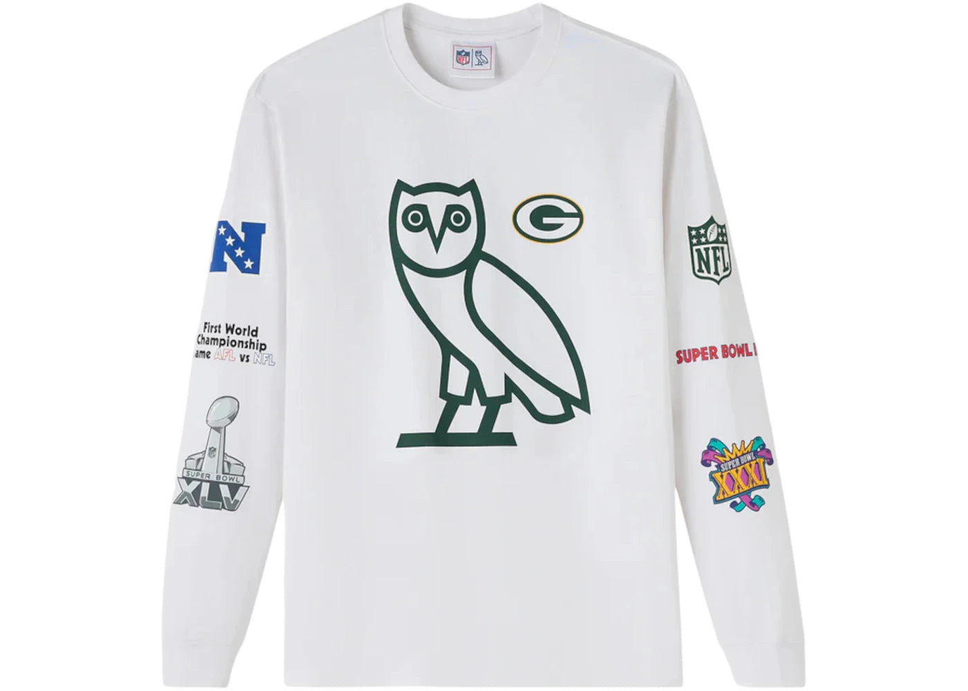 OVO x NFL Green Bay Packers L/S T-shirt White