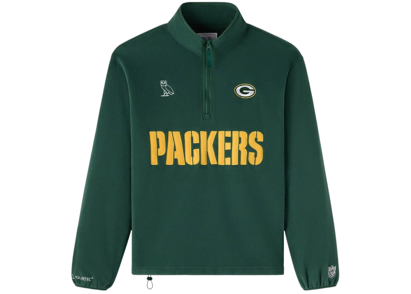 OVO x NFL Green Bay Packers Polartec Mock Neck Quarter-Zip Fleece Green