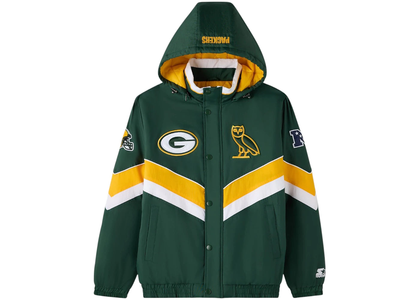 OVO x NFL Green Bay Packers Starter Sideline Puffer Jacket Green