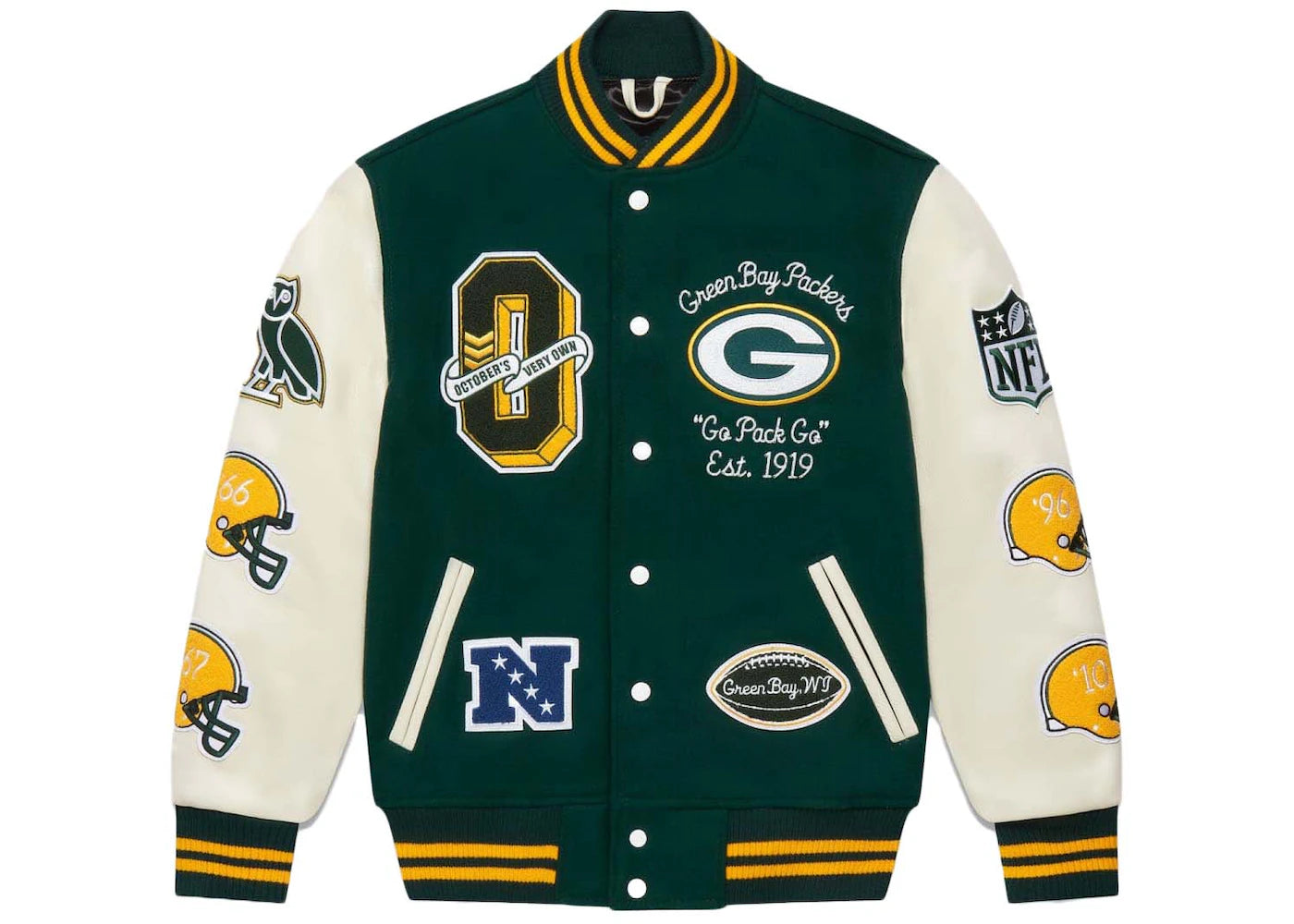 OVO x NFL Green Bay Packers Varsity Jacket Green