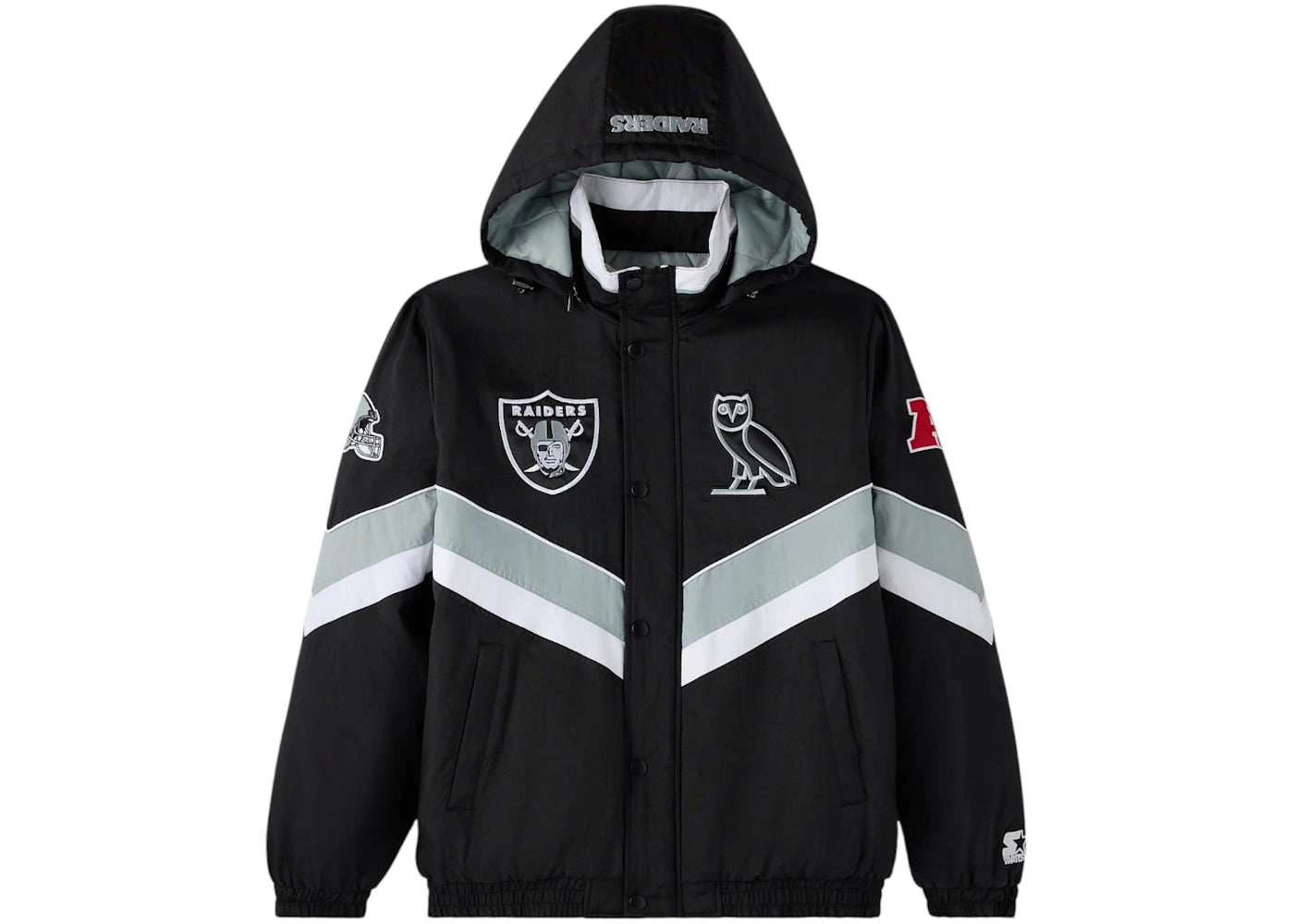 OVO x NFL Las Vegas Raiders Starter Sideline Puffer Jacket Black