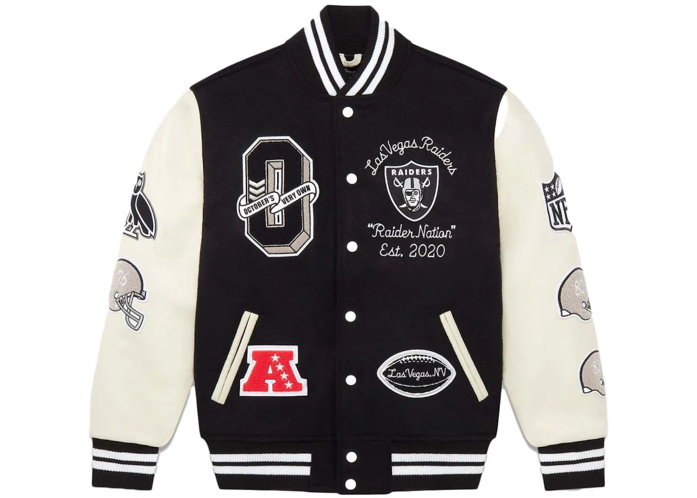 OVO x NFL Las Vegas Raiders Varsity Jacket Black