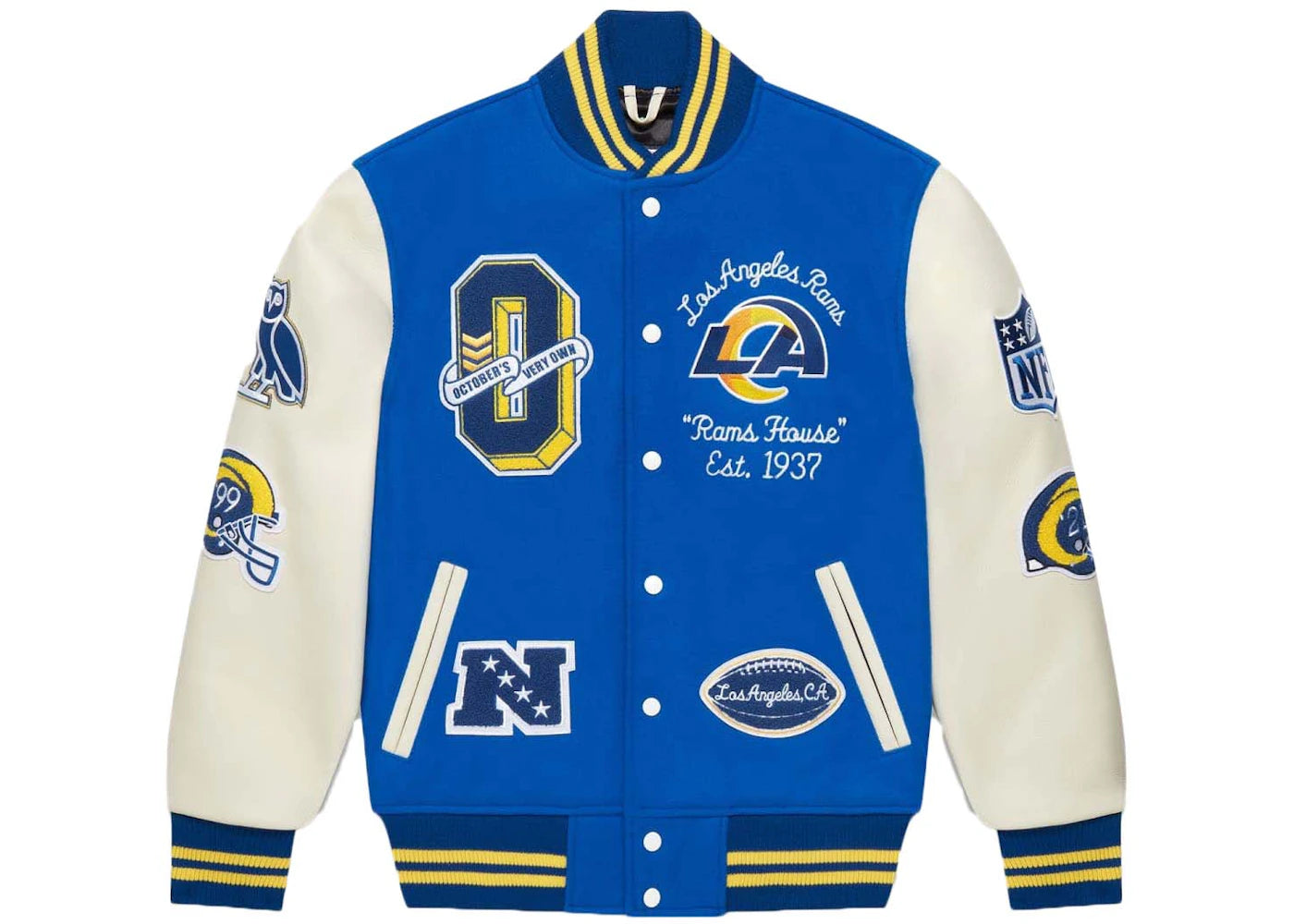 OVO x NFL Los Angeles Rams Varsity Jacket Blue