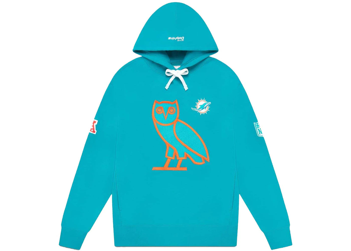 OVO x NFL Miami Dolphins OG Owl Hoodie Teal