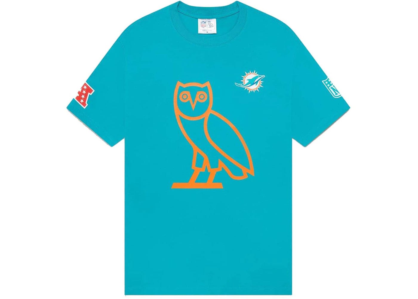 OVO x NFL Miami Dolphins OG Owl T-Shirt Teal