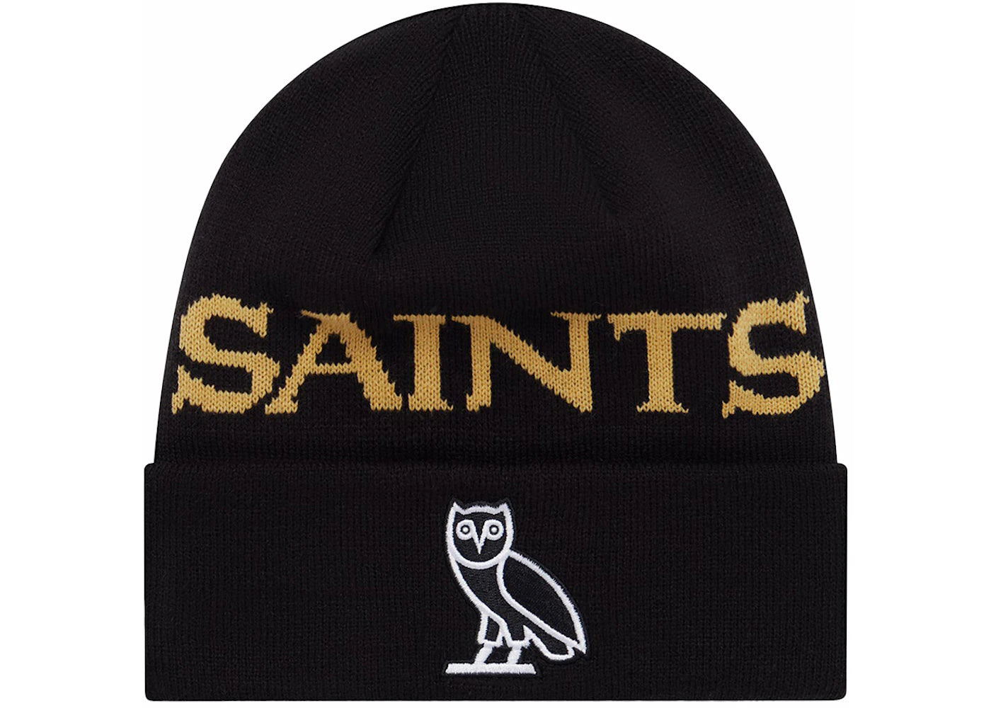 OVO x NFL New Orleans Saints New Era Beanie Black