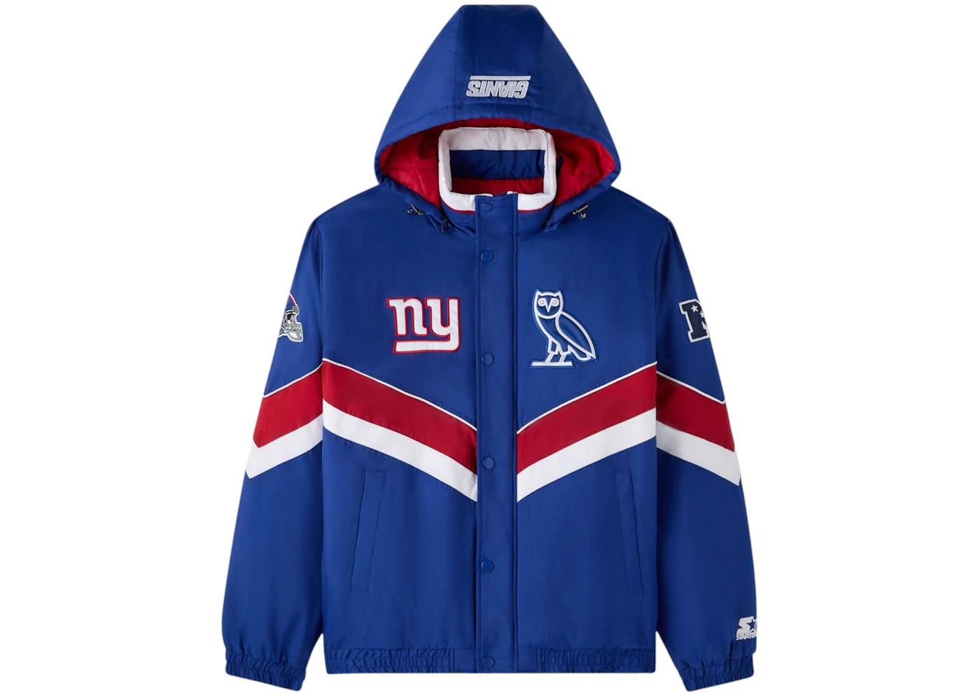 OVO x NFL New York Giants Starter Sideline Puffer Jacket Blue