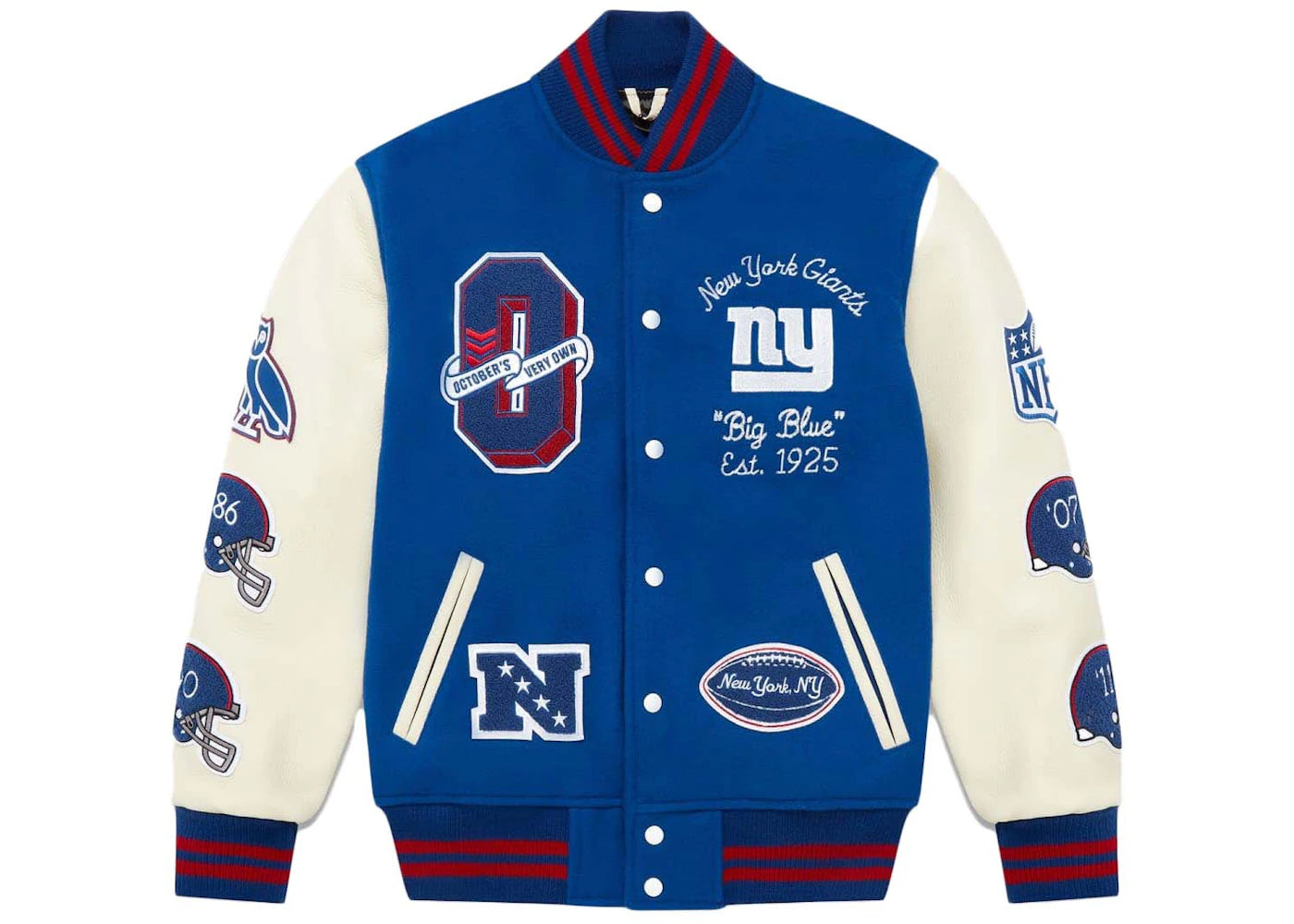 OVO x NFL New York Giants Varsity Jacket Blue