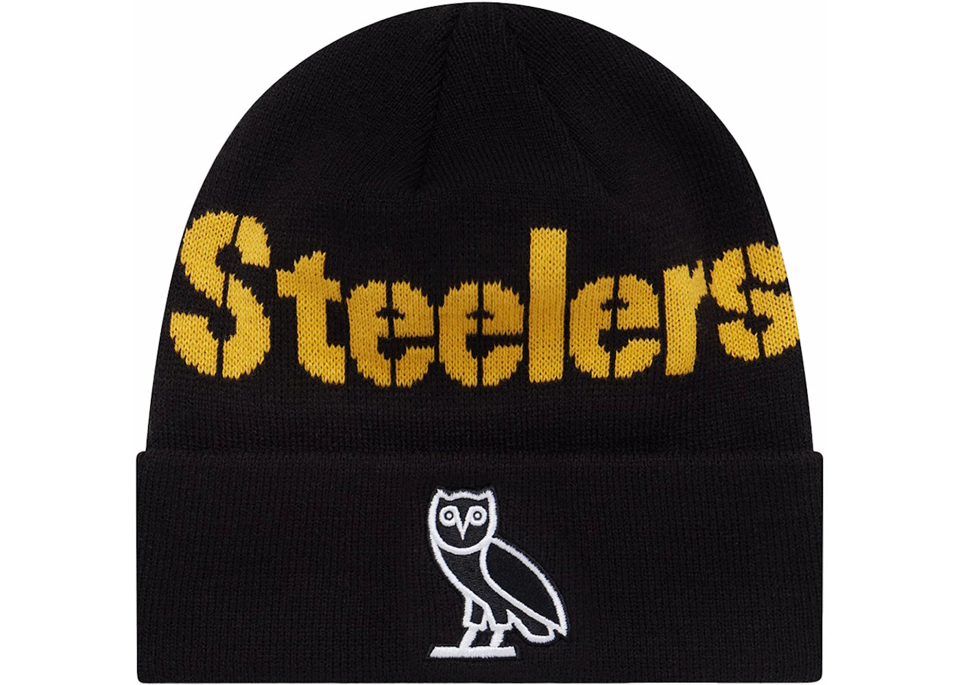 OVO x NFL Pittsburgh Steelers New Era Beanie Black