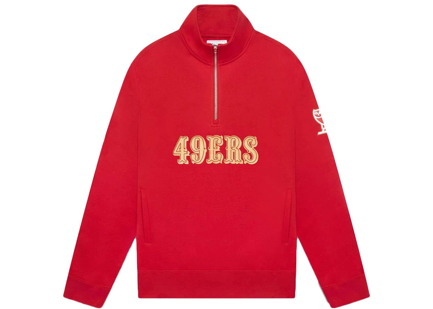 OVO x NFL San Francisco 49ers 1/4 Zip Mock Neck Red