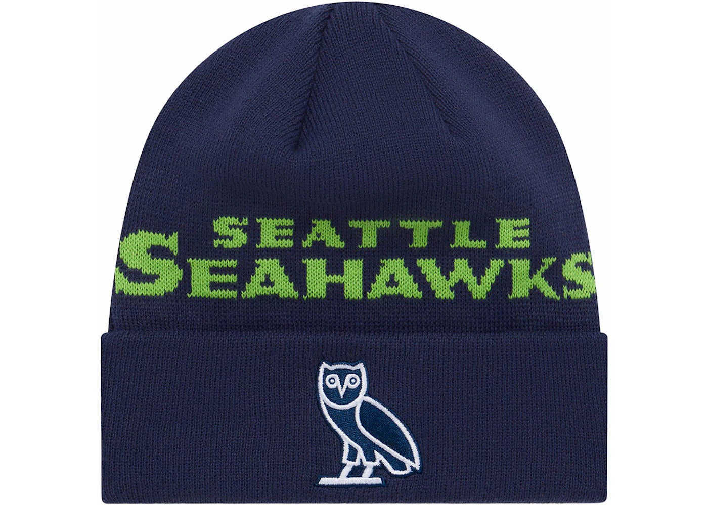 OVO x NFL Seattle Seahawks New Era Beanie Blue