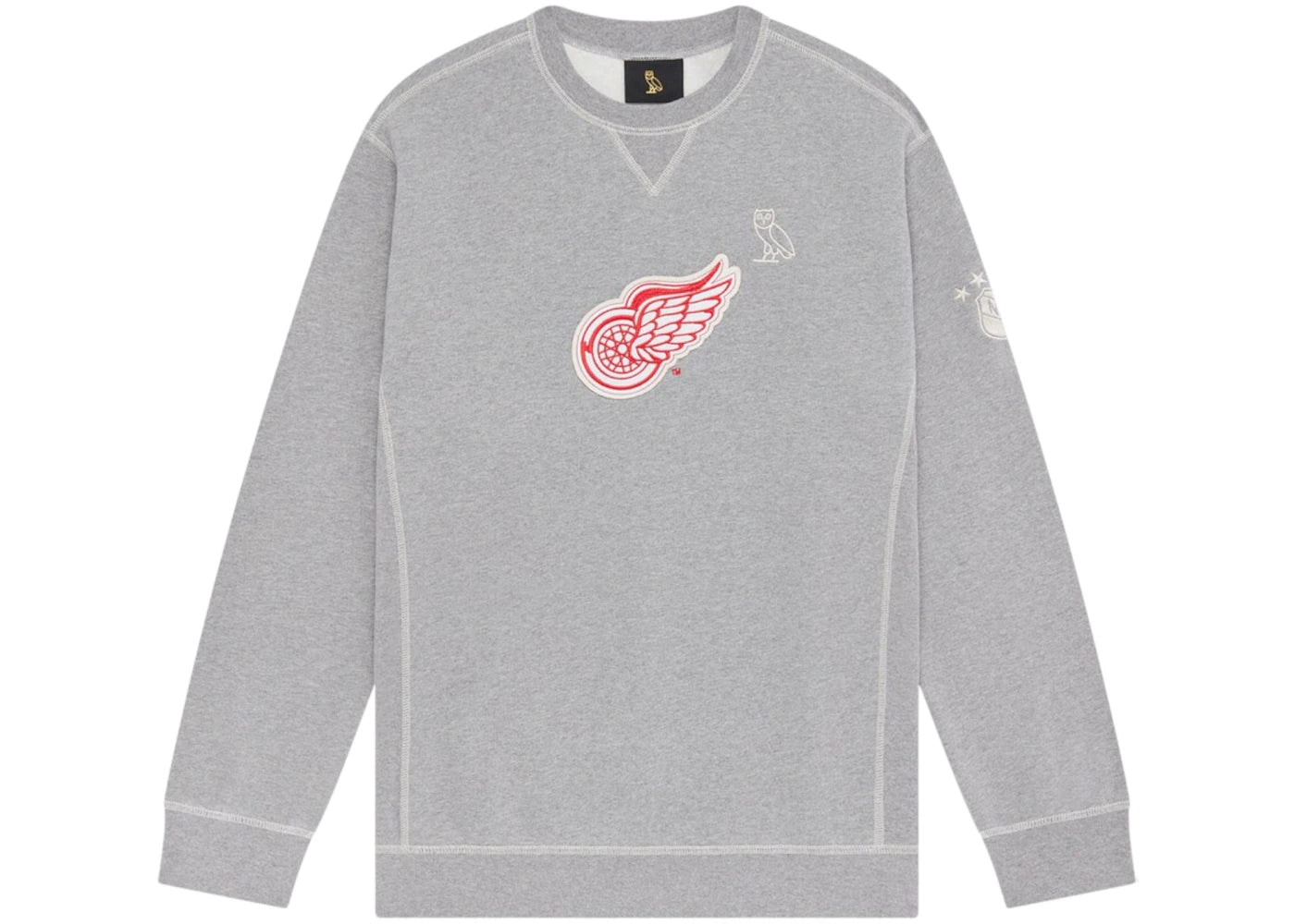 OVO x NHL Detroit Red Wings Crest Sweater Grey