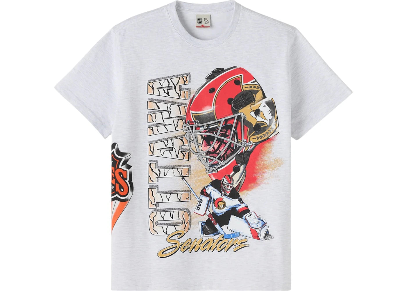 OVO x NHL Ottawa Senators 90's Graphic T-shirt Ash Heather Grey