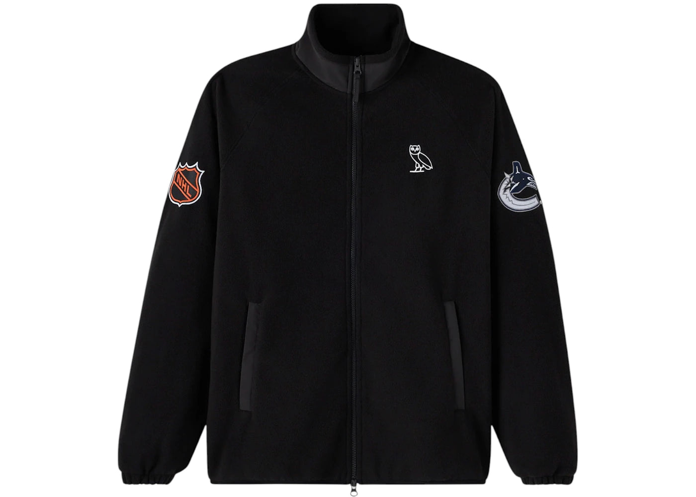 OVO x NHL Vancouver Canucks Full-Zip Microfleece Mock Neck Jacket Black