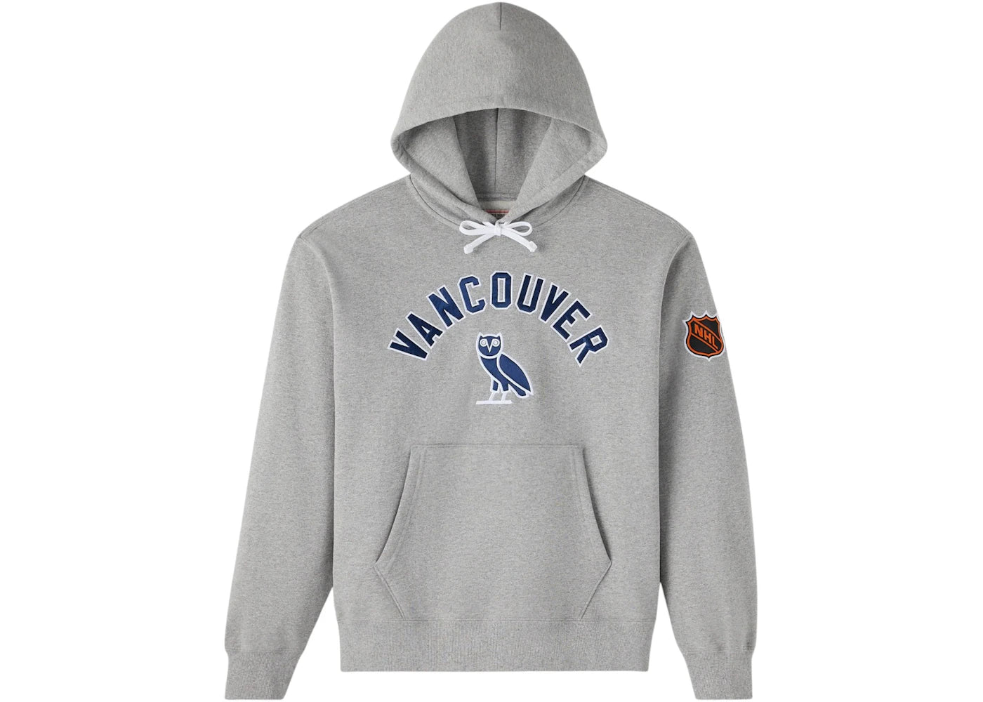 OVO x NHL Vancouver Canucks Team Training Hoodie Ash Heather Grey
