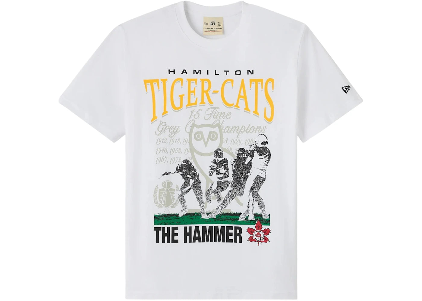 OVO x New Era CFL Hamilton Tigercats T-shirt White