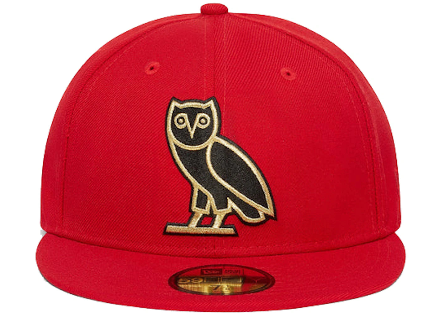 OVO x New Era OG Owl 59Fifty Fitted Hat Red