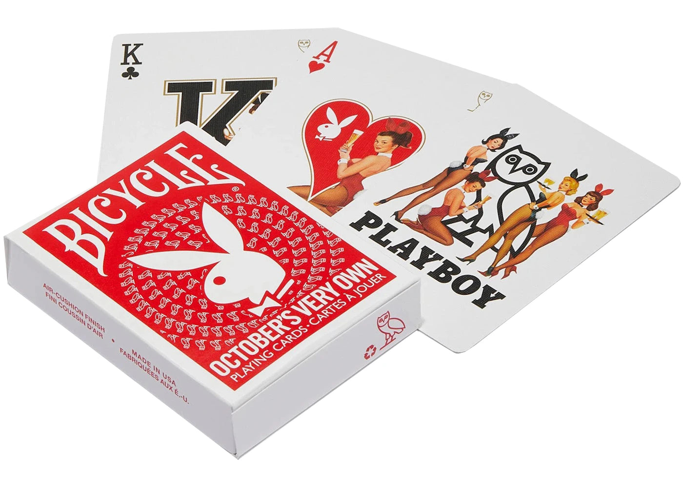 OVO x PLAYBOY Bicycle Playing Cards Red