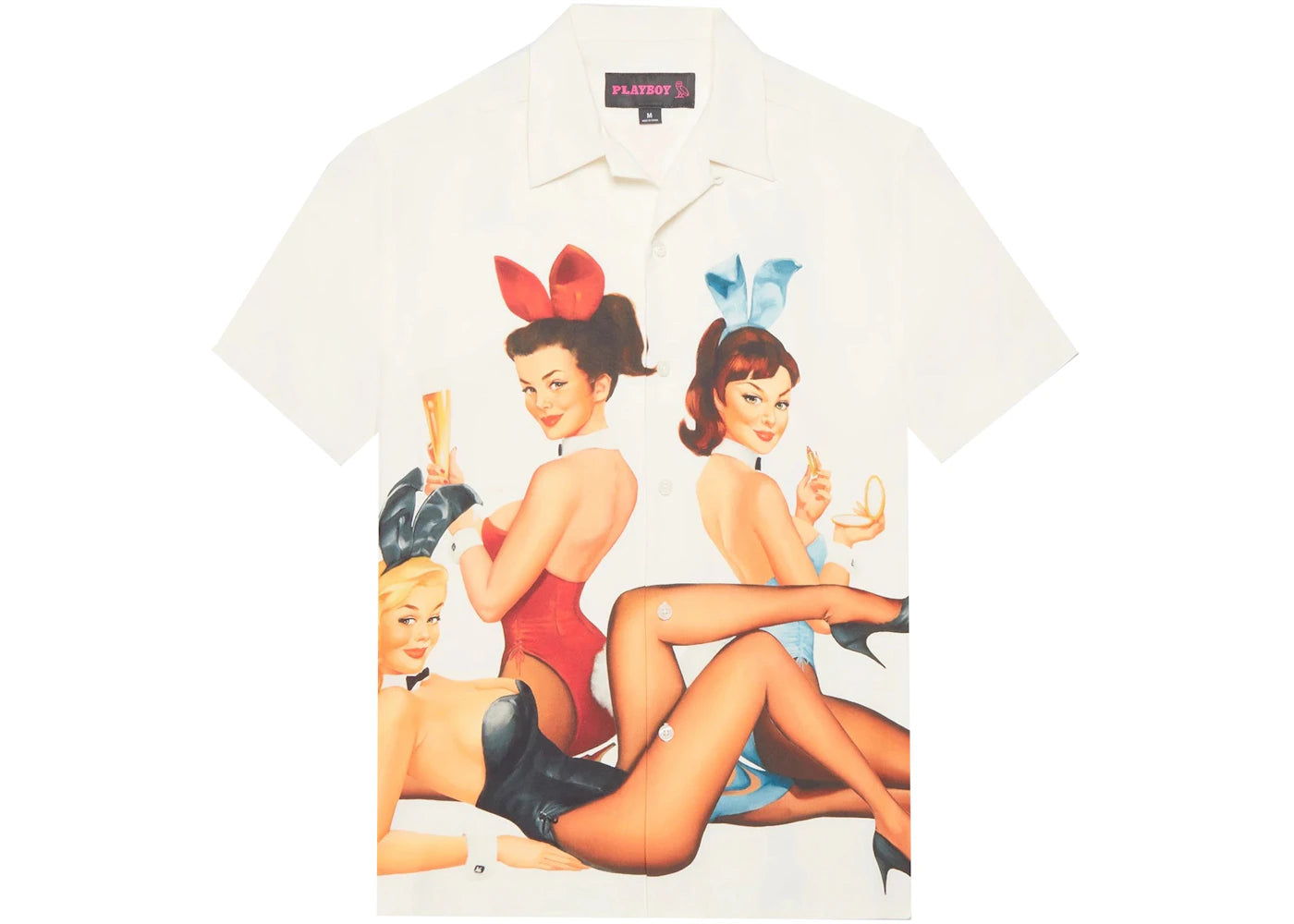 OVO x PLAYBOY Bunny Silk Shirt White