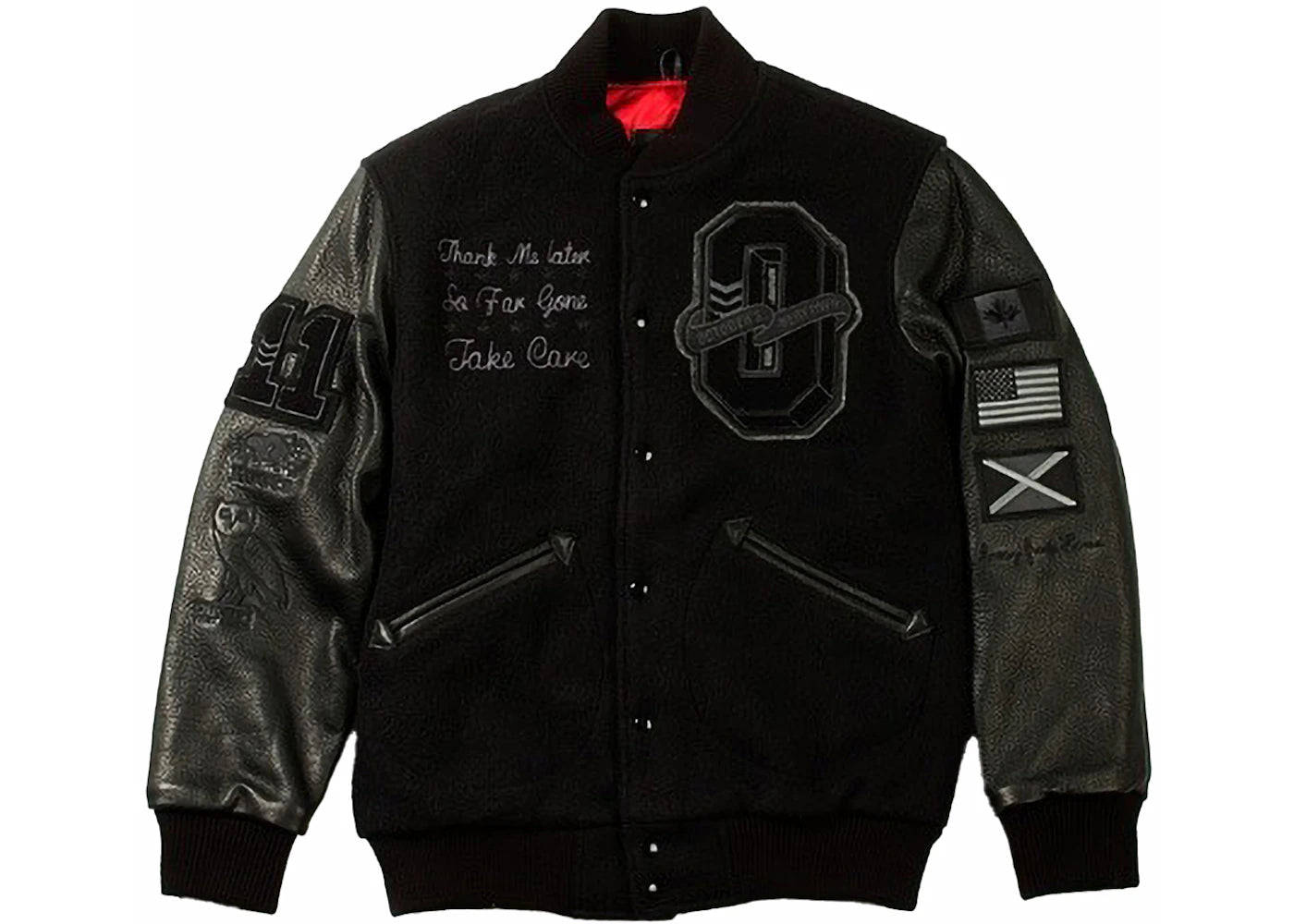 OVO x Roots Away From Home Tour Varsity Jacket Black