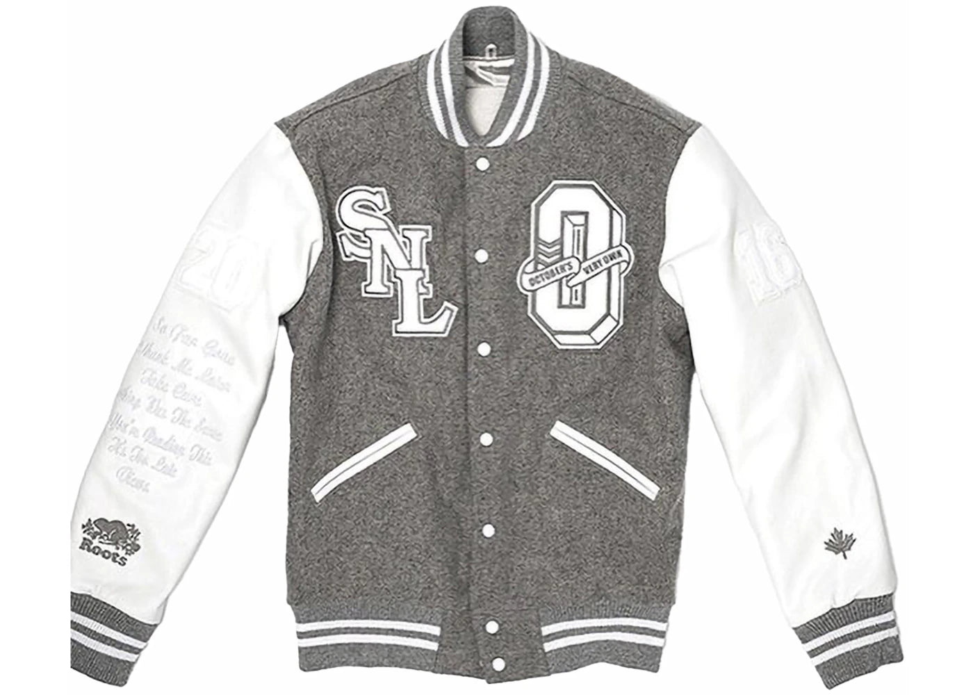 OVO x Roots Saturday Night Live Views Varsity Jacket Grey