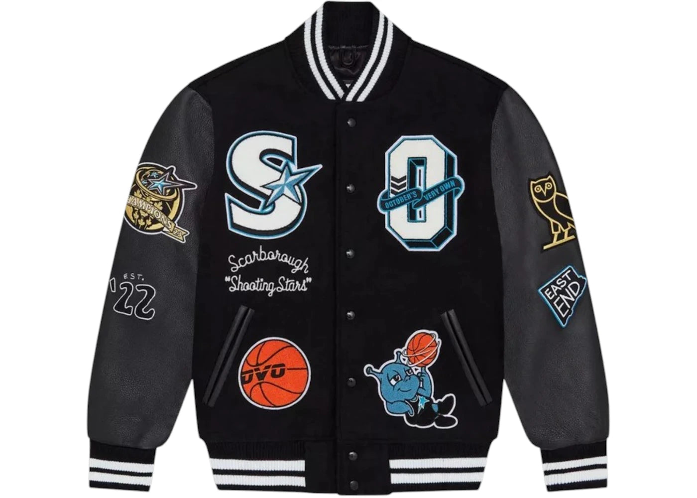 OVO x Scarborough Shooting Stars Varsity Jacket Black