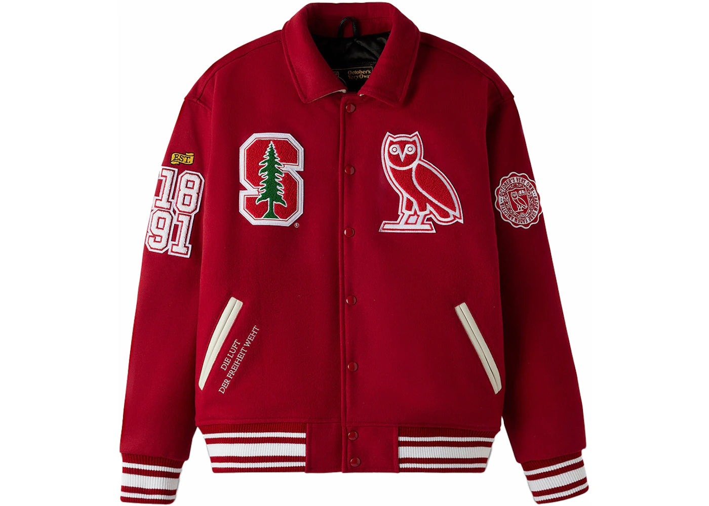 OVO x Stanford Univesity Campus Varsity Jacket Stanford Red