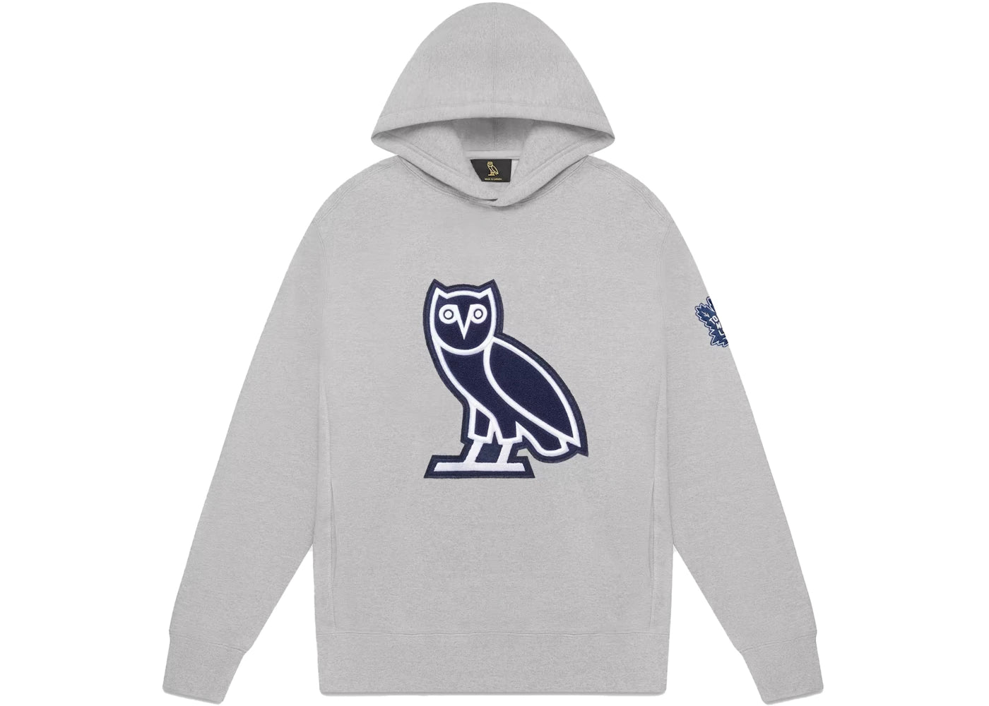 OVO x Toronto Maple Leafs Chenille Owl Hoodie Heather Grey