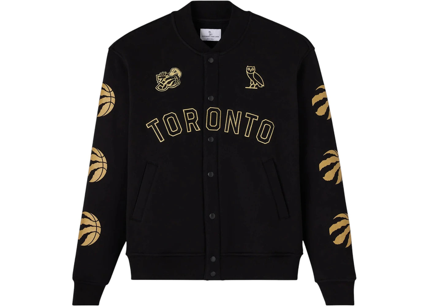 OVO x Vince Carter Fleece Varsity Jacket Black/Gold
