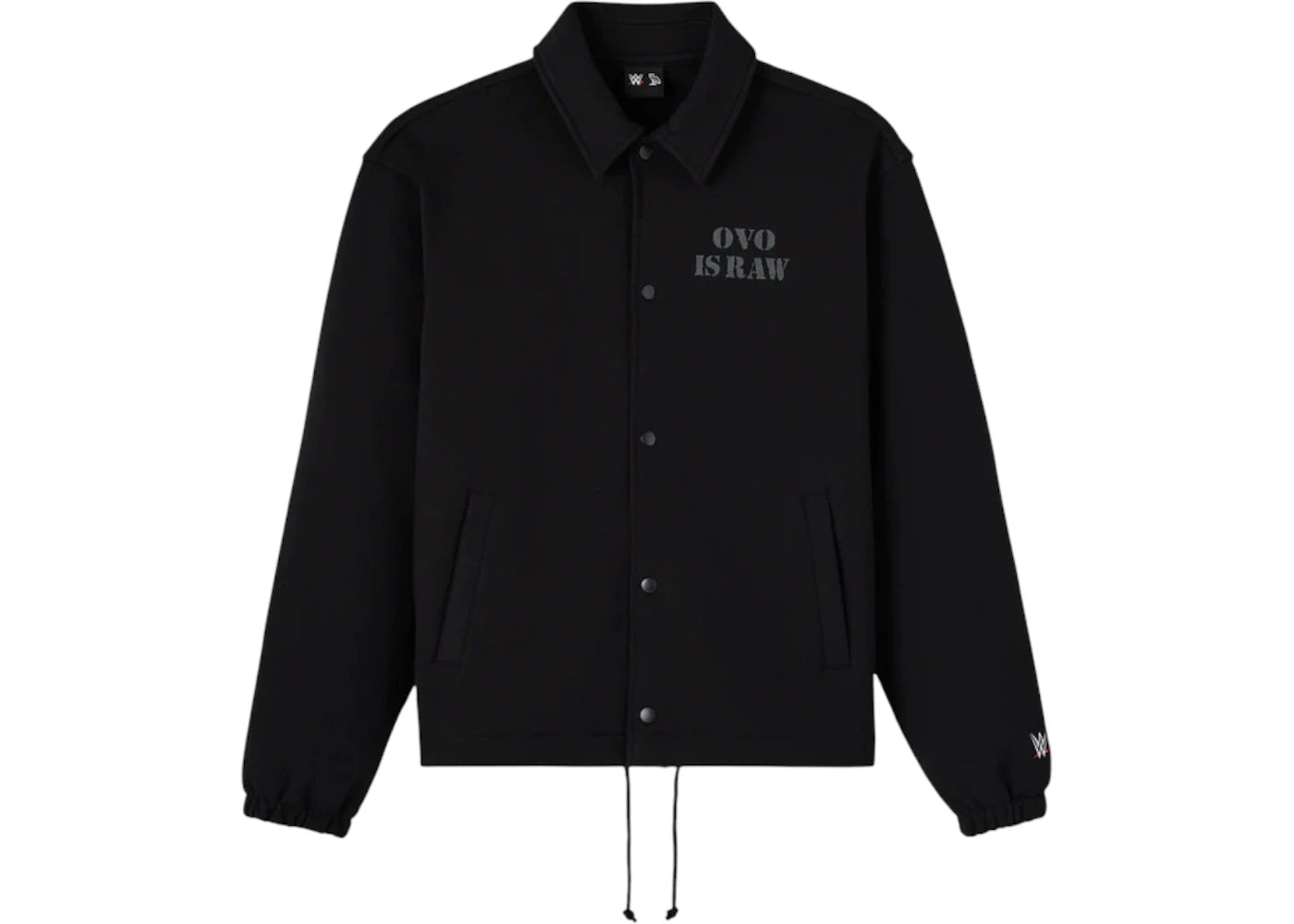 OVO x WWE Raw Is War Fleece Coaches Jacket Black
